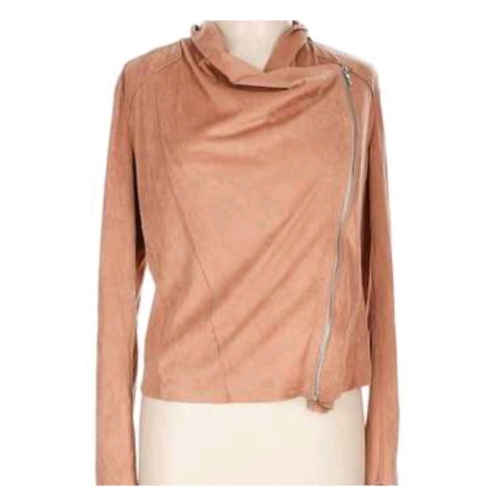BLANKNYC Drape Front Suede moto Jacket blazer coat - Picture 4 of 16